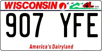 WI license plate 907YFE