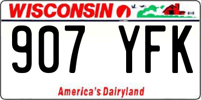 WI license plate 907YFK