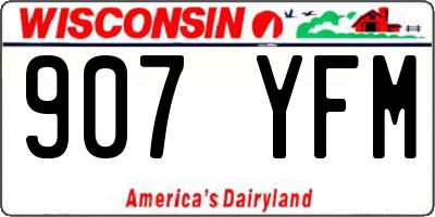 WI license plate 907YFM