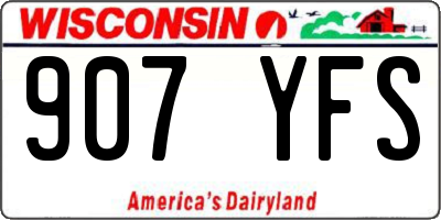 WI license plate 907YFS