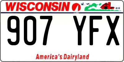 WI license plate 907YFX
