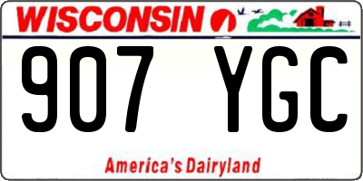 WI license plate 907YGC