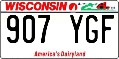 WI license plate 907YGF