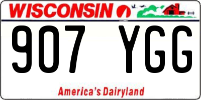 WI license plate 907YGG