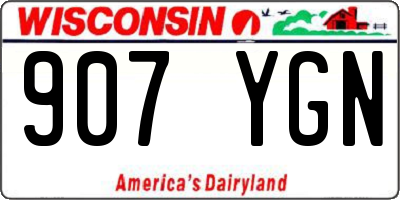 WI license plate 907YGN