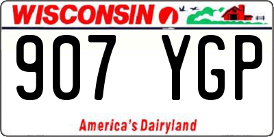 WI license plate 907YGP