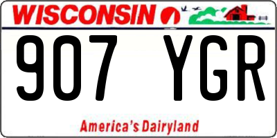 WI license plate 907YGR