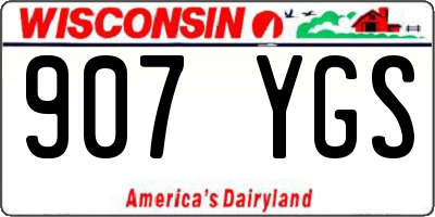 WI license plate 907YGS
