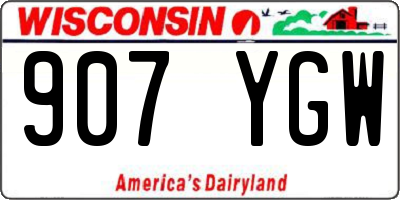 WI license plate 907YGW