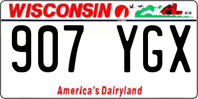 WI license plate 907YGX