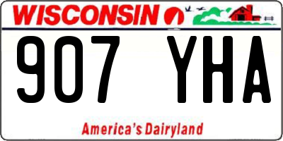 WI license plate 907YHA