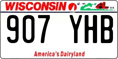 WI license plate 907YHB