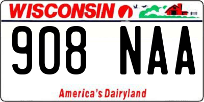 WI license plate 908NAA