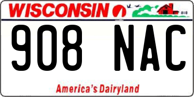 WI license plate 908NAC