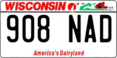 WI license plate 908NAD