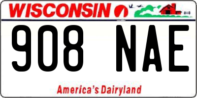 WI license plate 908NAE