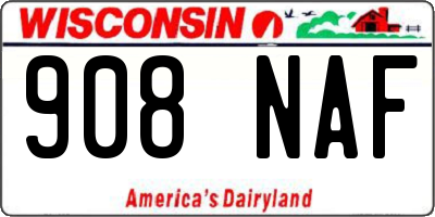 WI license plate 908NAF