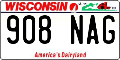 WI license plate 908NAG