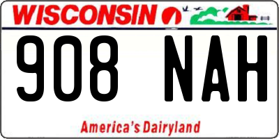 WI license plate 908NAH