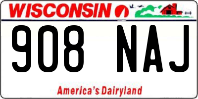 WI license plate 908NAJ