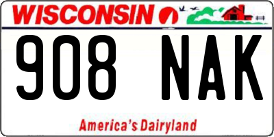 WI license plate 908NAK