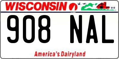 WI license plate 908NAL