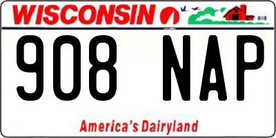 WI license plate 908NAP
