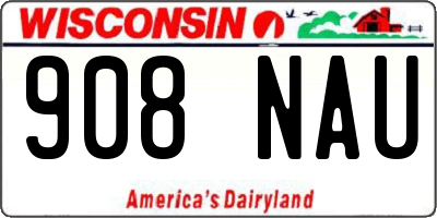 WI license plate 908NAU