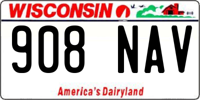 WI license plate 908NAV
