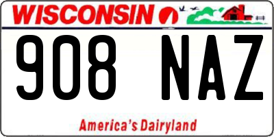 WI license plate 908NAZ