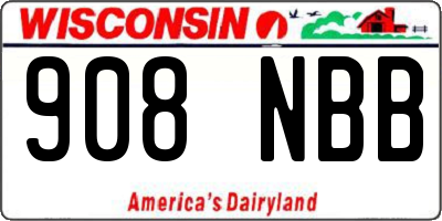 WI license plate 908NBB