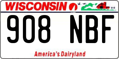 WI license plate 908NBF