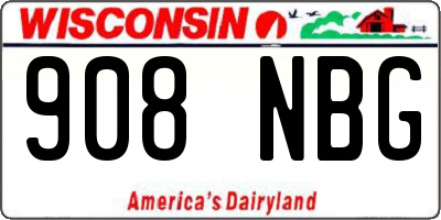 WI license plate 908NBG