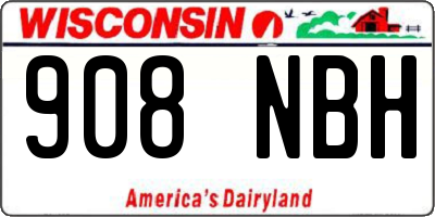 WI license plate 908NBH
