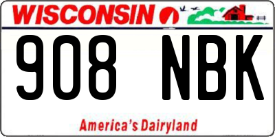 WI license plate 908NBK