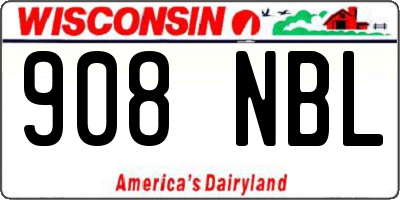 WI license plate 908NBL