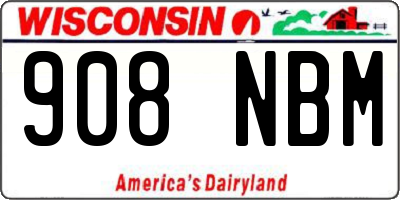 WI license plate 908NBM