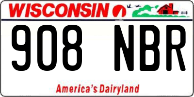 WI license plate 908NBR