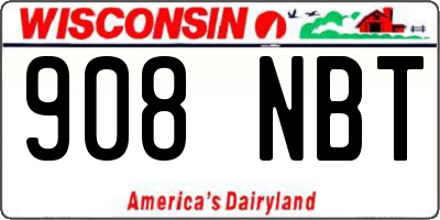 WI license plate 908NBT