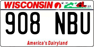 WI license plate 908NBU