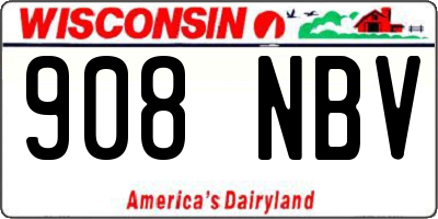 WI license plate 908NBV