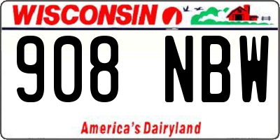 WI license plate 908NBW