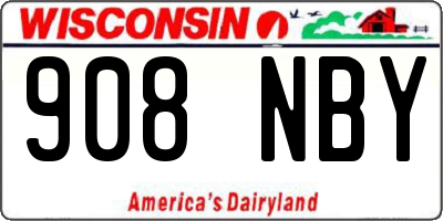 WI license plate 908NBY