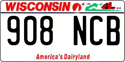 WI license plate 908NCB