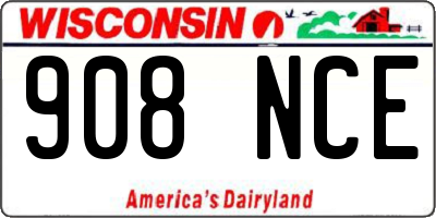 WI license plate 908NCE