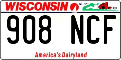 WI license plate 908NCF