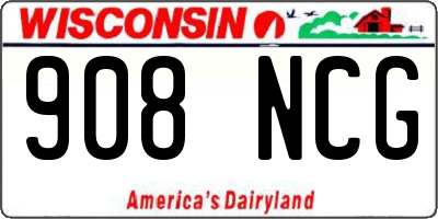 WI license plate 908NCG