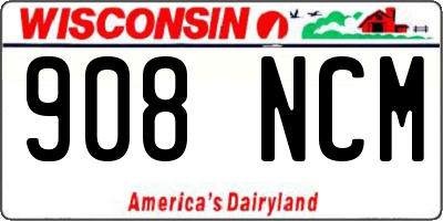 WI license plate 908NCM