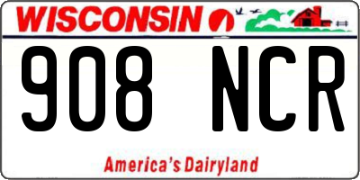 WI license plate 908NCR