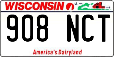 WI license plate 908NCT